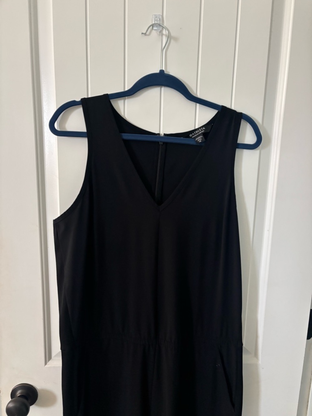 Athleta Brooklyn Black V-Neck Sleeveless Jumpsuit - Picture 4 of 5